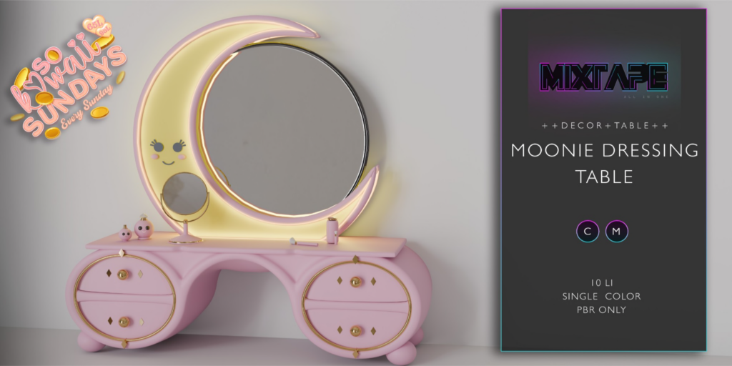 Moonie Dressing Table	&lt;a href=&quot;http://maps.secondlife.com/secondlife/Lovely%20Day/14/190/25&quot;&gt;Teleport&lt;/a&gt;