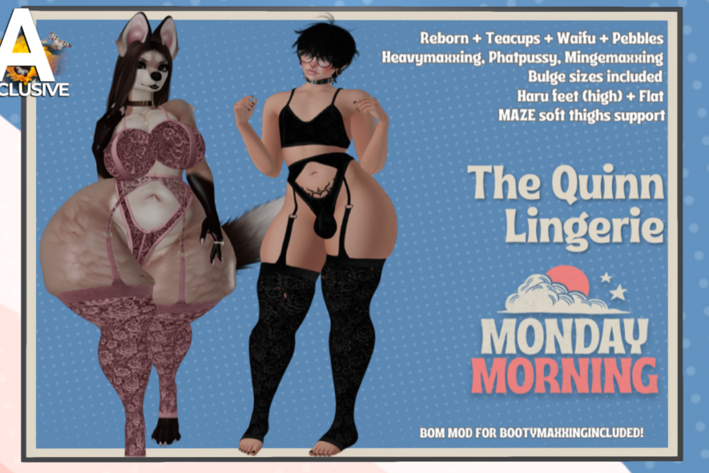 The Quinn Lingerie - Reborn/+mods, L$299 each/L$1499 FP