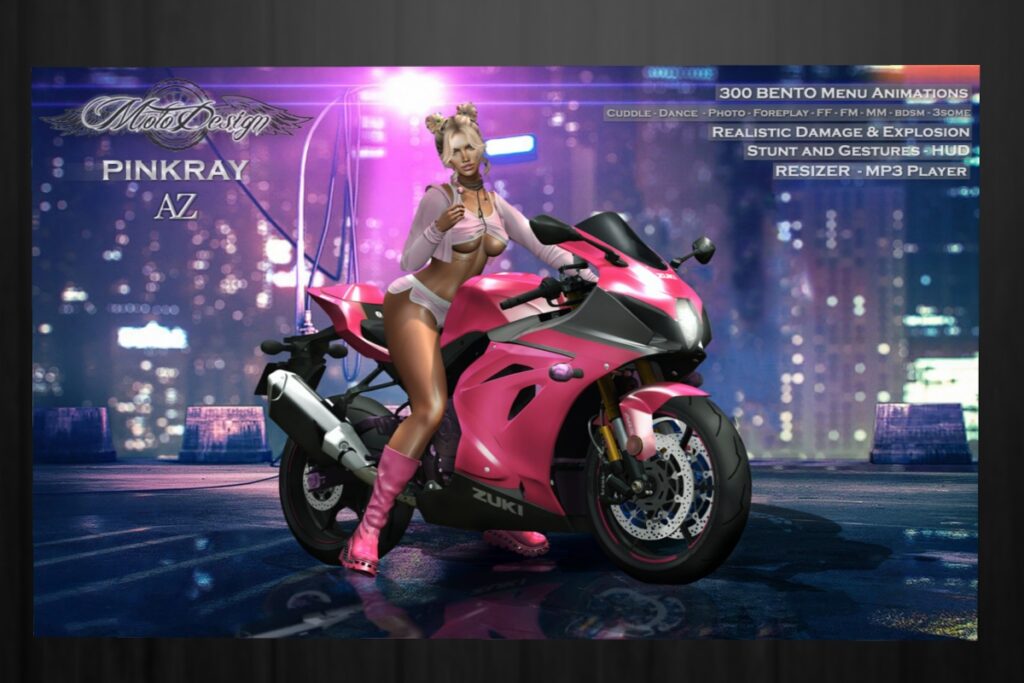 Pinkray AZ Driveable Motorcycle, L$1500
