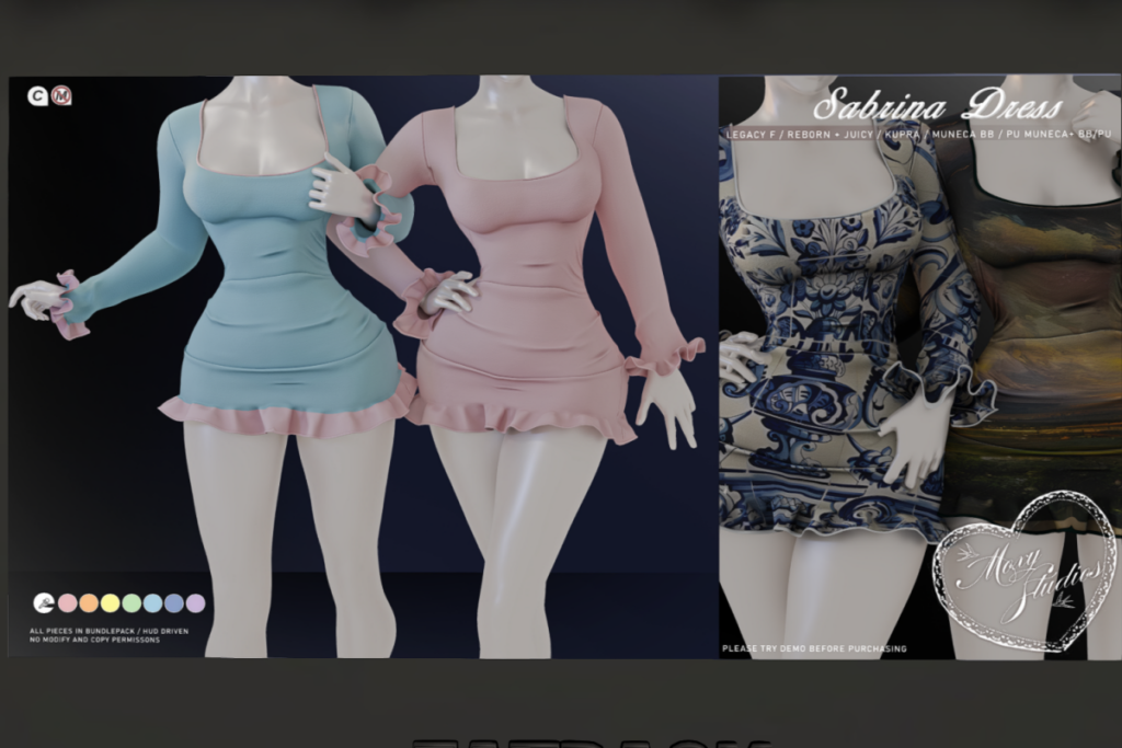 Sabrina Dress - Inithium/Legacy/Reborn/Yentements/+mods, L$250 each