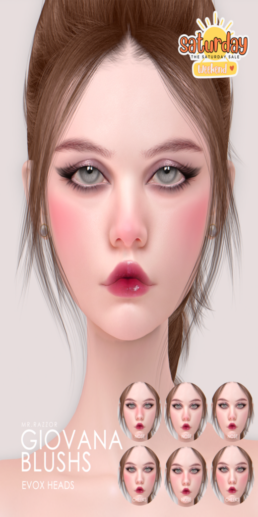 Giovana Blush - EvoX	&lt;a href=&quot;http://maps.secondlife.com/secondlife/StoryBrook/154/52/1303&quot;&gt;Teleport&lt;/a&gt;