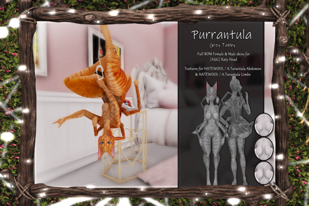 Purrantula Mod Kit - BOM/August Katy Cat/Hatewool A. Tarantula Abdomen/Hatewool A. Tarantula Limbs, L$200 each