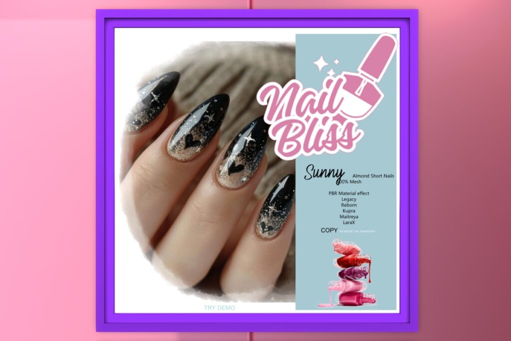 Sunny Mesh Nails - Inithium/Legacy/Maitreya/Reborn/+mods, L$280