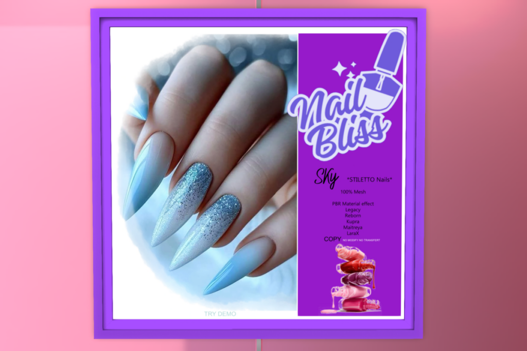 Sky Mesh Nails - Inithium/Legacy/Maitreya/Reborn/+mods, L$280