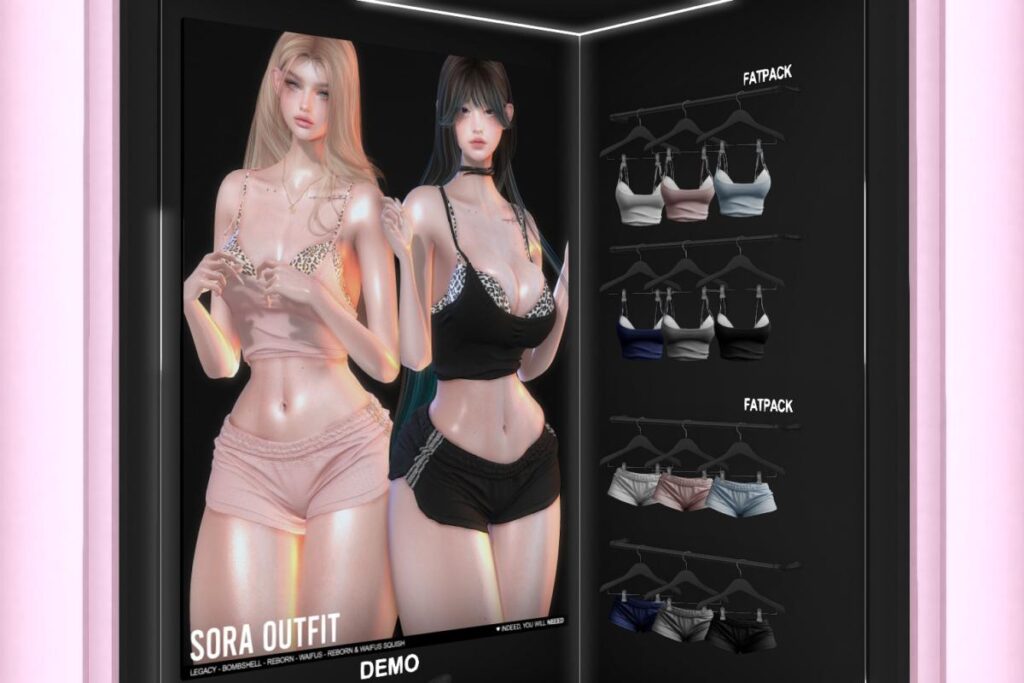 Sora Top &amp; Shorts - Legacy/Reborn/+mods,L$250 each/L$999 each FP