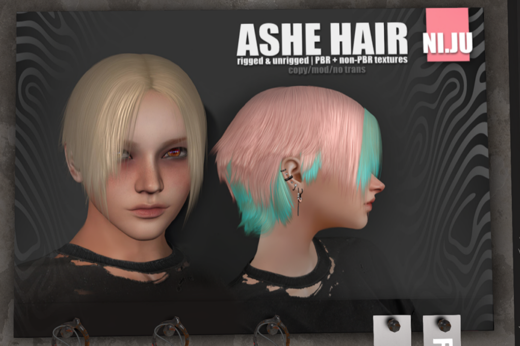 Ashe Hair, L$300 each/L$750 FP