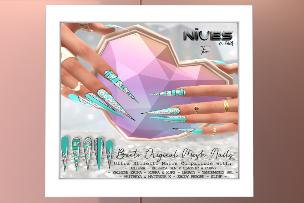 Fio Mesh Nails - see ad for fits, L$79