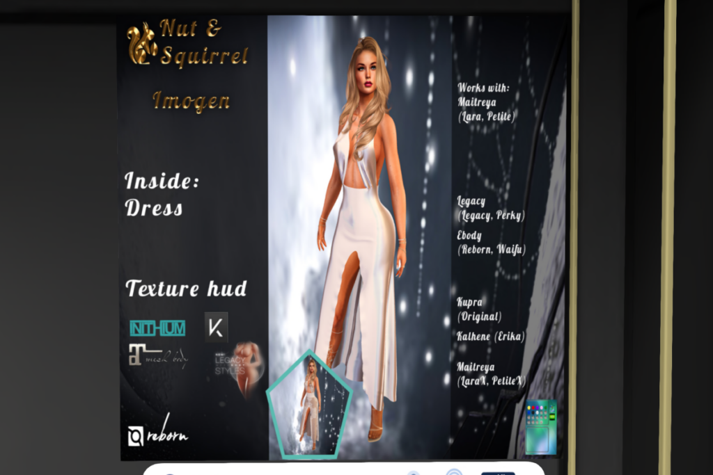 Imogen Dress - Erika/Inithium/Legacy/MaitreyaX/Reborn/+mods, L$120 FP
