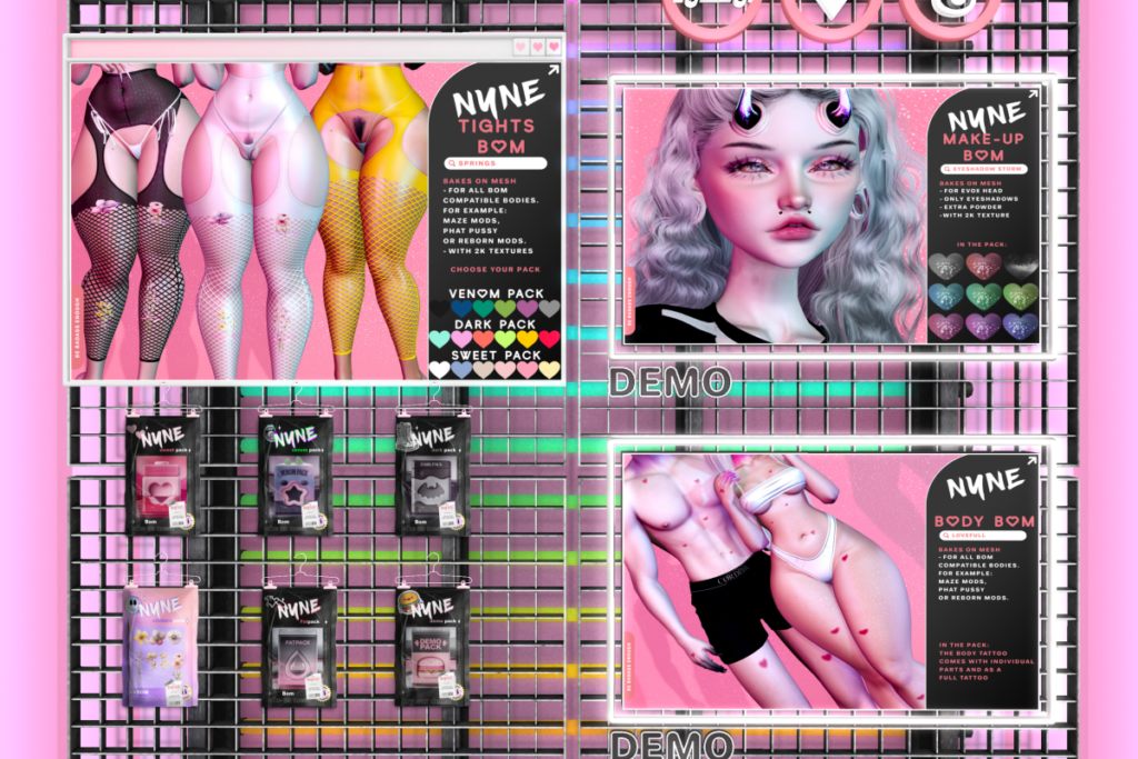 Spring Tights - BOM, L$249 each/L$499 FP | Eyeshadow - BOM, L$249 | Lovefull Tattoo - BOM, L$249