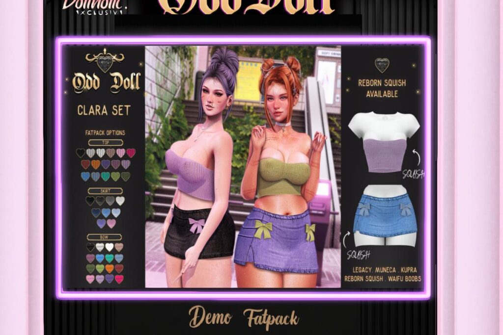 Clara Top &amp; Skirt - Legacy/MaitreyaX/Reborn/Yentements/+mods, L$400 each/L$1999 FP