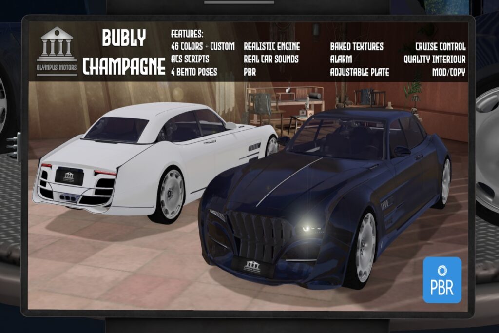 Bubly Champagne Driveable Car, L$799