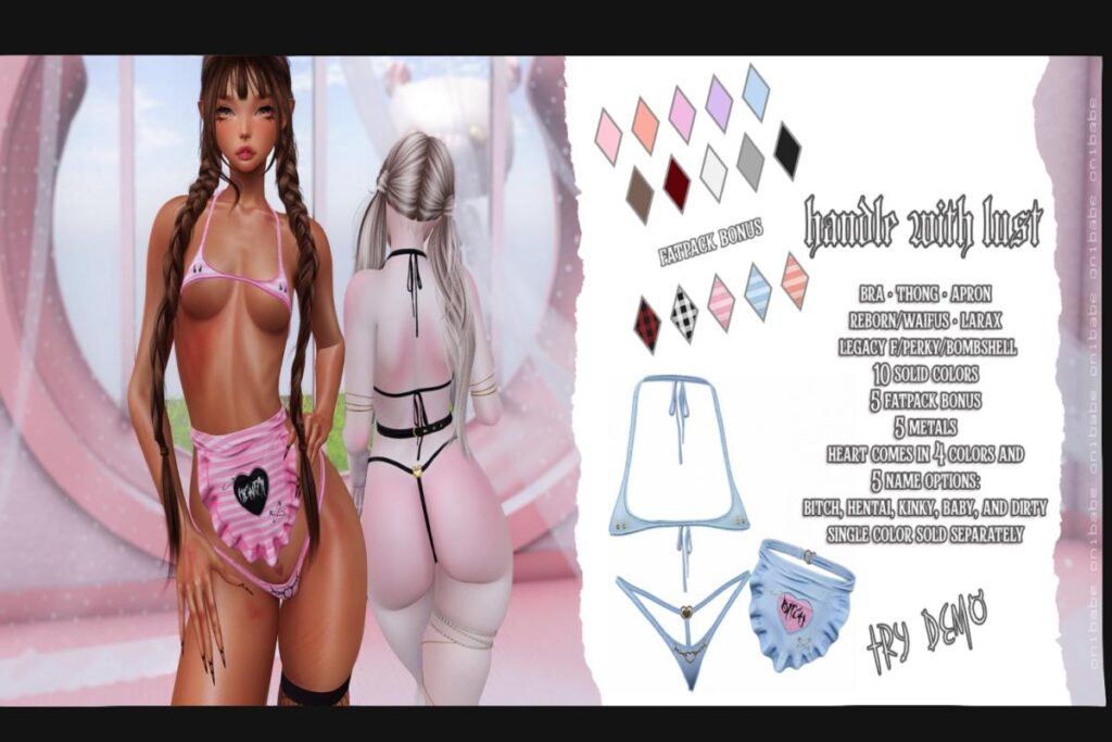 Handle With Lust Set - Legacy/MaitreyaX/Reborn/+mods, L$249-L$320 each/L$1199 each FP/L$1899 MP
