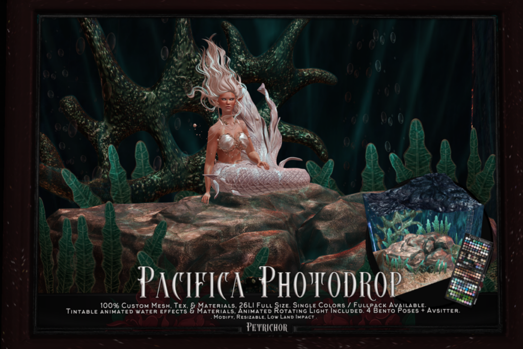 Pacifica Photodrop, L$599 each/L$1899 FP
