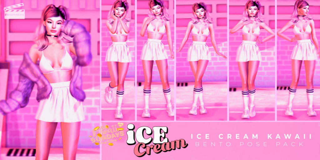 Ice Cream Kawaii Poses	&lt;a href=&quot;http://maps.secondlife.com/secondlife/VELOUR/200/203/1965&quot;&gt;Teleport&lt;/a&gt;