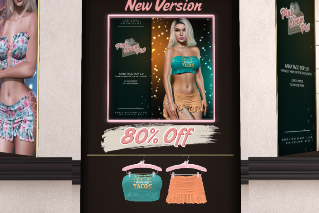 Iris Skirt - Legacy/Maitreya/Reborn/+mods | Taco Top 2.0 - Legacy/Maitreya/Reborn/+mods	&lt;a href=&quot;http://maps.secondlife.com/secondlife/Pink%20Cream%20Pie/123/163/24&quot;&gt;Teleport&lt;/a&gt;