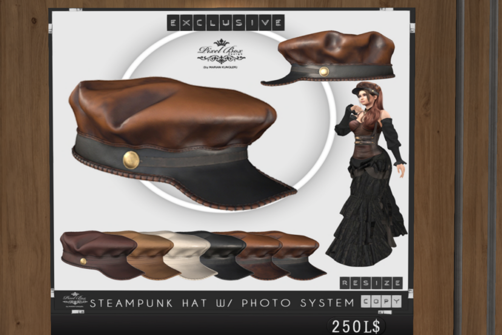 Steampunk Essential Hat w/Photo System, L$250
