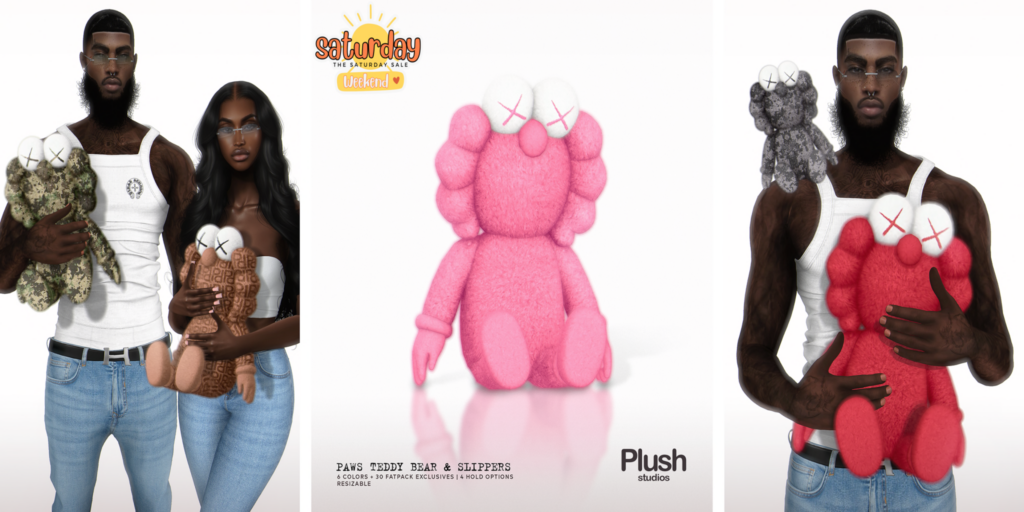 Paws Teddy Bear &amp; Slippers	&lt;a href=&quot;http://maps.secondlife.com/secondlife/Plush%20Studios/111/156/22&quot;&gt;Teleport&lt;/a&gt;