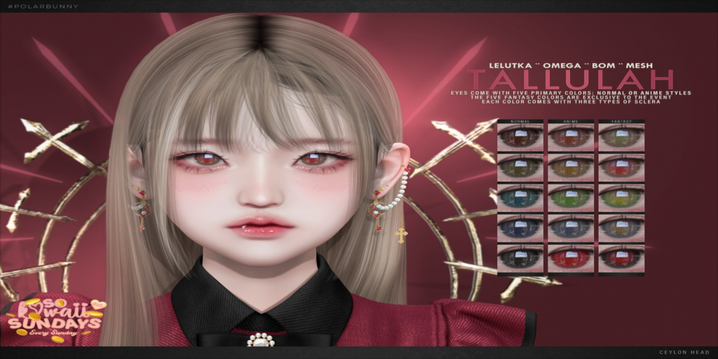 Tallulah Eyes - BOM/EvoX/Mesh/Omega	&lt;a href=&quot;http://maps.secondlife.com/secondlife/Hashira/87/248/1402&quot;&gt;Teleport&lt;/a&gt;