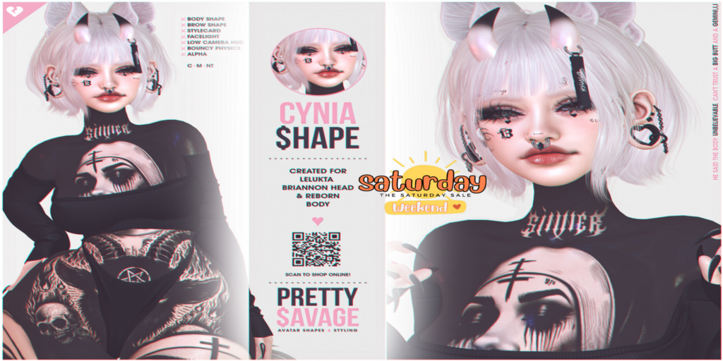 Cynia Shape - EvoX Briannon/Reborn	&lt;a href=&quot;http://maps.secondlife.com/secondlife/Slytherin/121/104/1070&quot;&gt;Teleport&lt;/a&gt;
