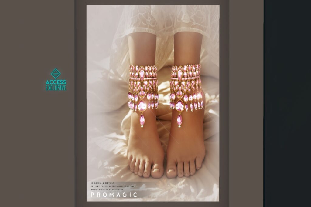 Heeramandi Anklets - Inithium/Legacy/Maitreya/Reborn/+mods, L$444 FP