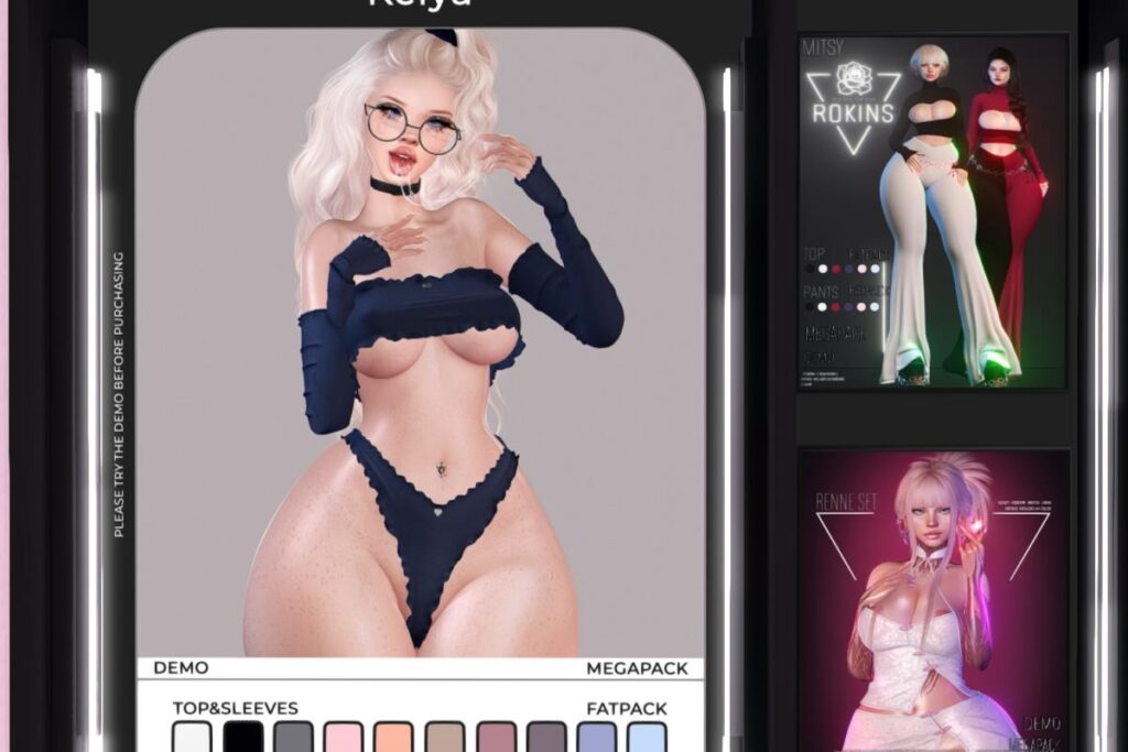 Kelya Top &amp; Sleeves &amp; Panties - Reborn/+mods, L$199-L$299 each/L$1599-L$1700 each FP/L$2700 MP
