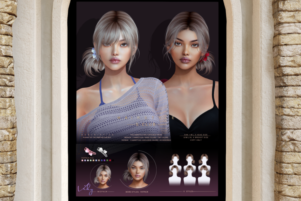 Viky Hair, L$699 midpack/L$999 FP