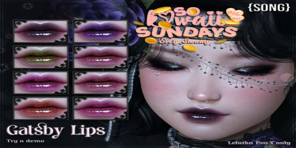 Gatsby Lips Lipstick - EvoX	&lt;a href=&quot;http://maps.secondlife.com/secondlife/Meringue/61/83/1064&quot;&gt;Teleport&lt;/a&gt;
