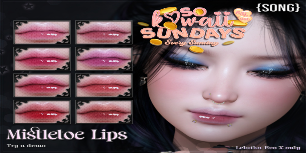 Mistletoe Lips Lipstick - EvoX	&lt;a href=&quot;http://maps.secondlife.com/secondlife/Meringue/61/83/1064&quot;&gt;Teleport&lt;/a&gt;