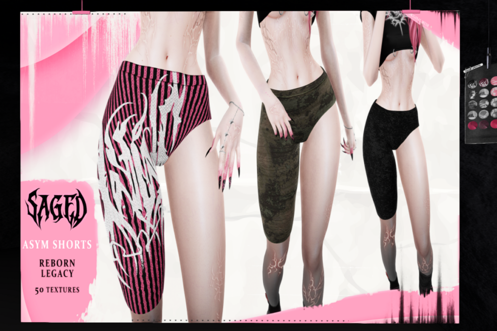Asym Shorts - Legacy/Reborn, L$350