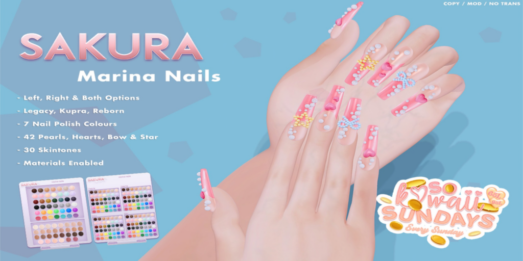 Marina Mesh Nails - Inithium/Legacy/Reborn	&lt;a href=&quot;http://maps.secondlife.com/secondlife/Domain/122/106/26&quot;&gt;Teleport&lt;/a&gt;