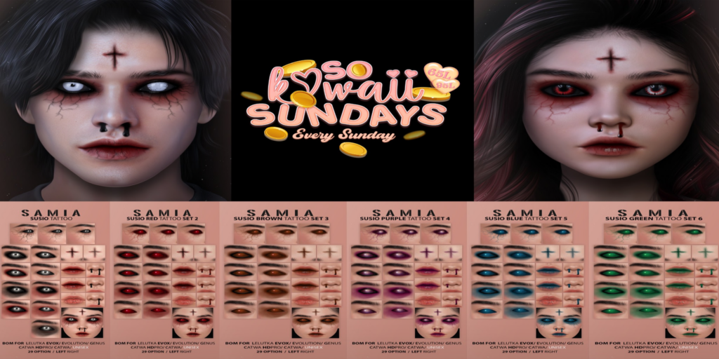 Susio Tattoo - Catwa/Evo/EvoX/Genus	&lt;a href=&quot;http://maps.secondlife.com/secondlife/District%20Blue/220/101/3006&quot;&gt;Teleport&lt;/a&gt;