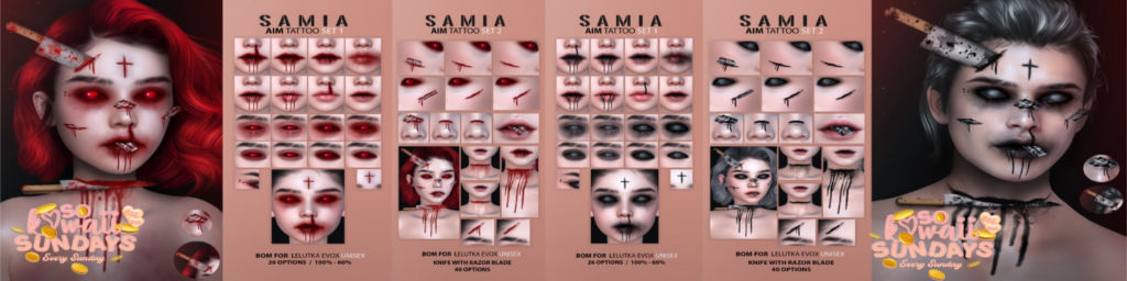 Aim Tattoo Set - EvoX	&lt;a href=&quot;http://maps.secondlife.com/secondlife/District%20Blue/214/105/3006&quot;&gt;Teleport&lt;/a&gt;