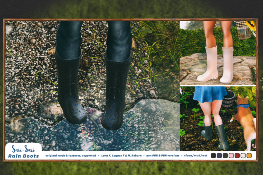 Rain Boots - Legacy M+F/MaitreyaX/Reborn, L$299 each/L$799 FP