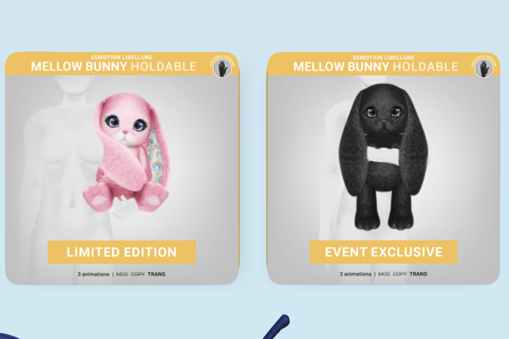 Mellow Bunny Holdable Limited Edition and Event Exclusive, L$189 each