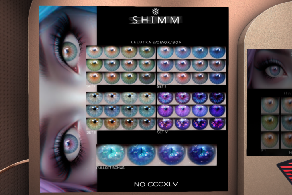 CCCXLV Eyes Set - EvoX/BOM, L$288 each/L$1000 FP
