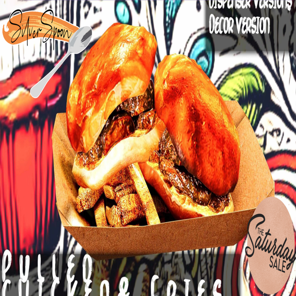 Pulled Chicken &amp; Fries Decor	&lt;a href=&quot;http://maps.secondlife.com/secondlife/Highlife%20V/3/35/2497&quot;&gt;Teleport&lt;/a&gt;