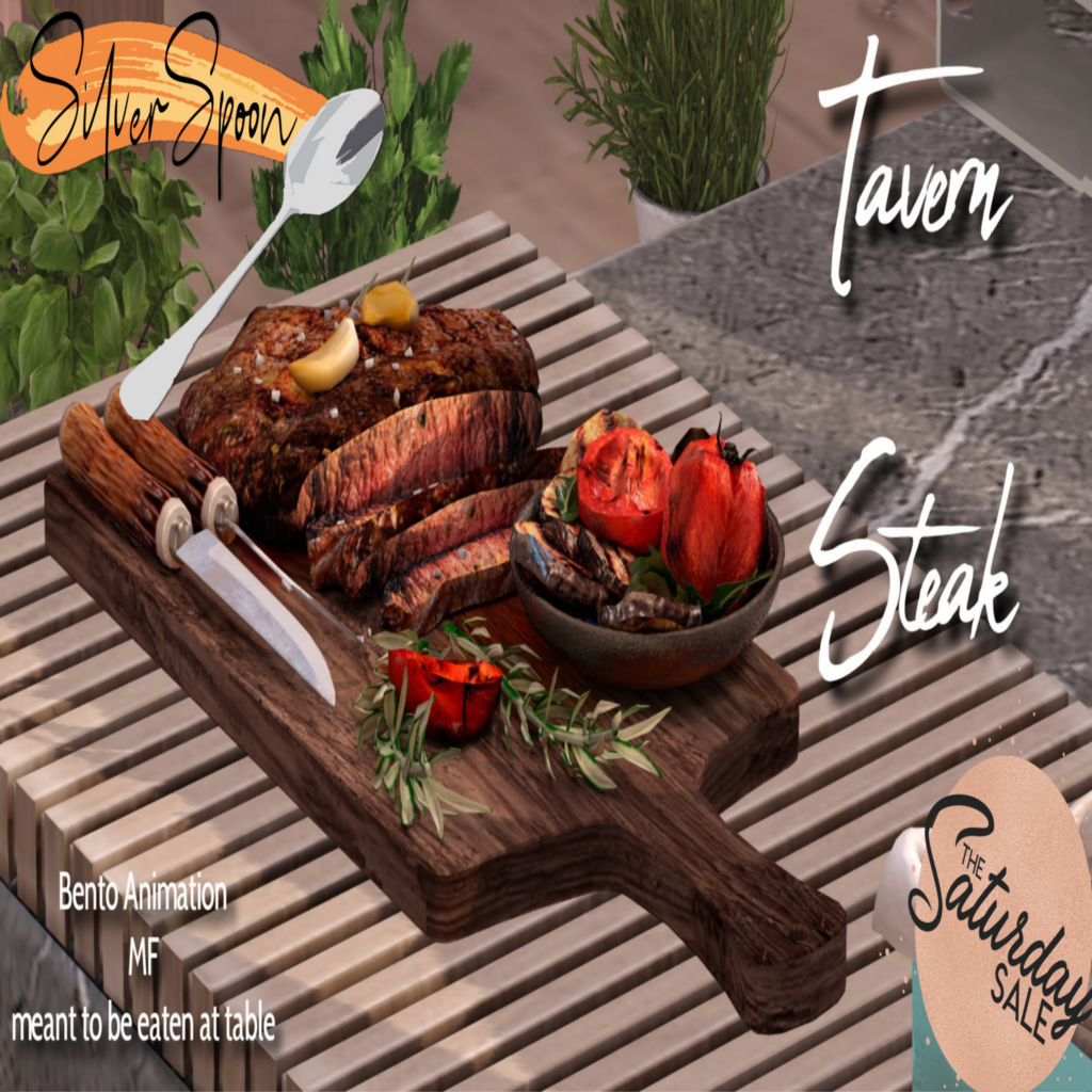 Tavern Steak Decor	&lt;a href=&quot;http://maps.secondlife.com/secondlife/Highlife%20V/3/35/2497&quot;&gt;Teleport&lt;/a&gt;