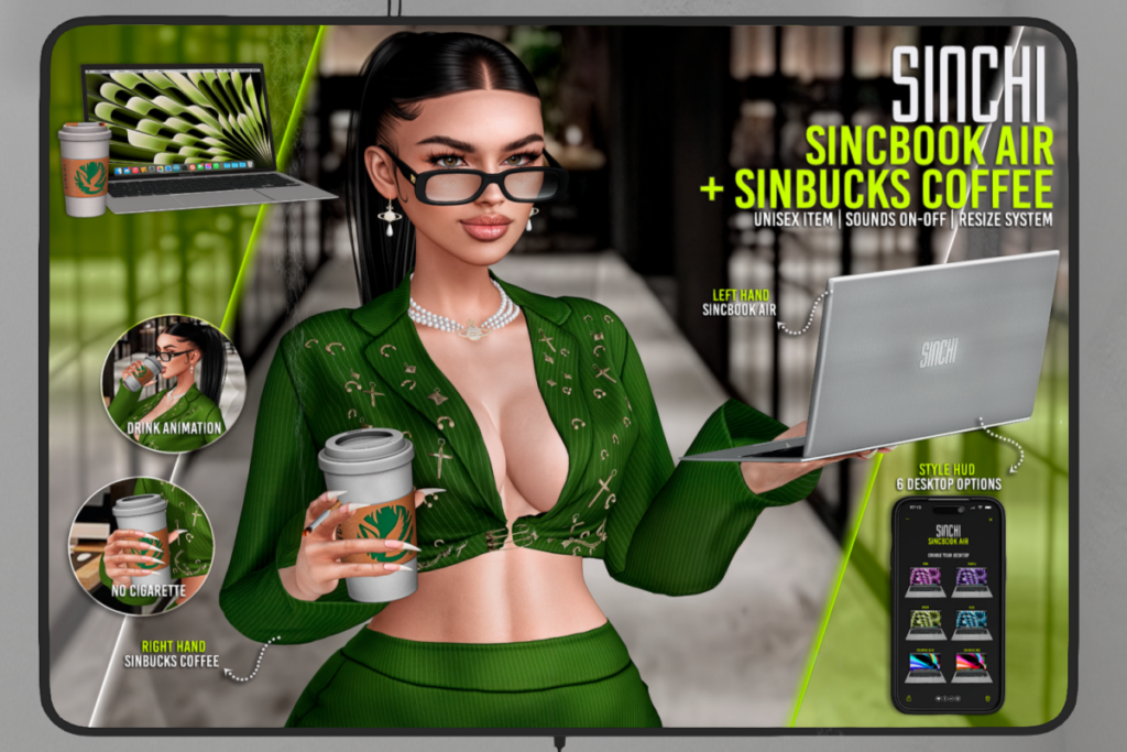 Sincbook Air + Sinbucks Coffee Holdables, L$299