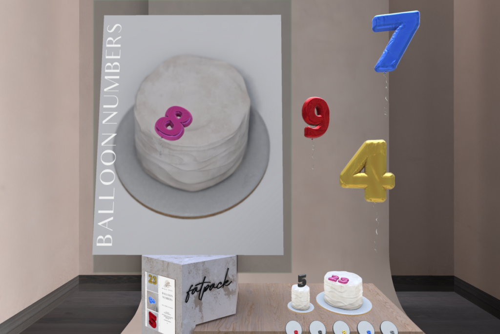 Balloon Numbers, L$199 each/L$599 FP