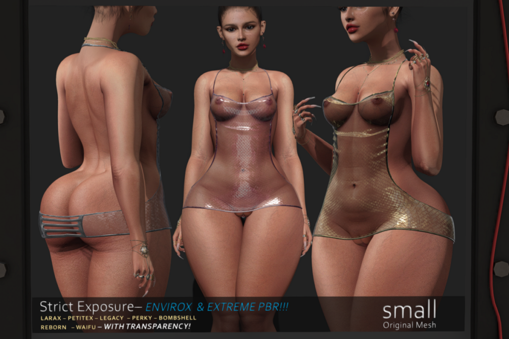 Strict Exposure Dress - Legacy/MaitreyaX/Reborn/+mods, L$699 each/L$1999 FP