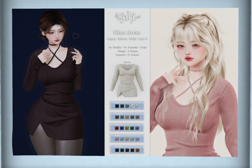 Hina Dress - Legacy/MaitreyaX/Reborn/+mods, L$225 each/L$449 FP