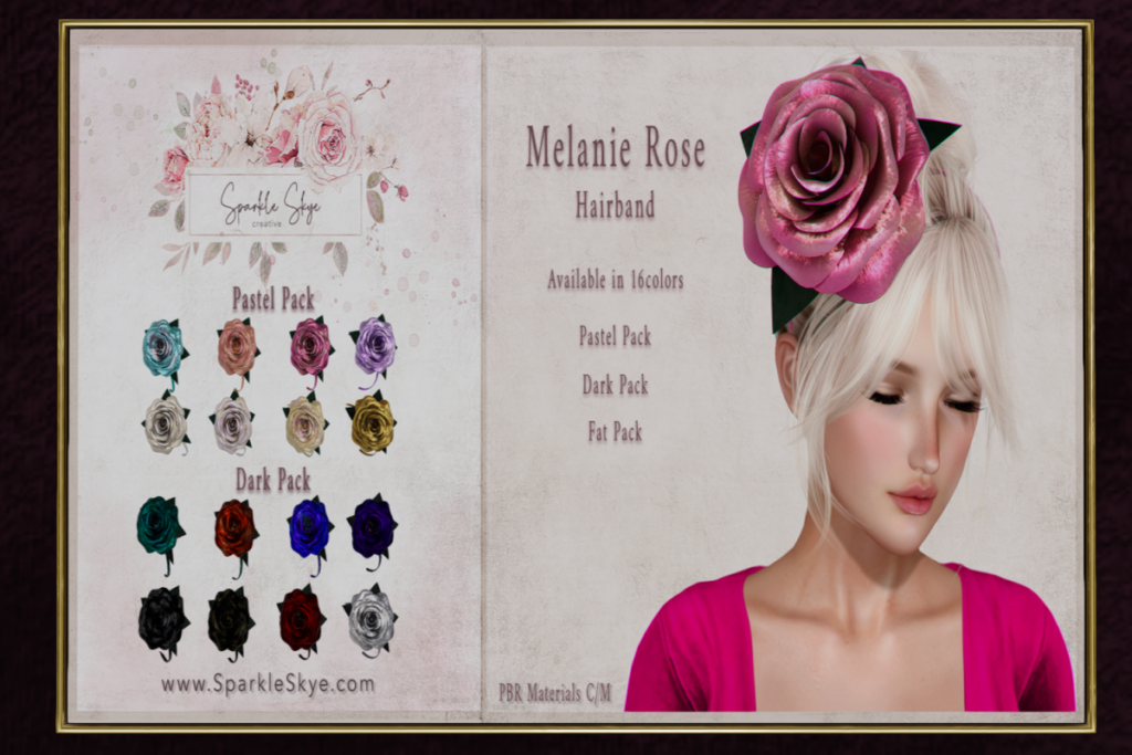 Melanie Rose Hairband, L$375 each/L$675 each