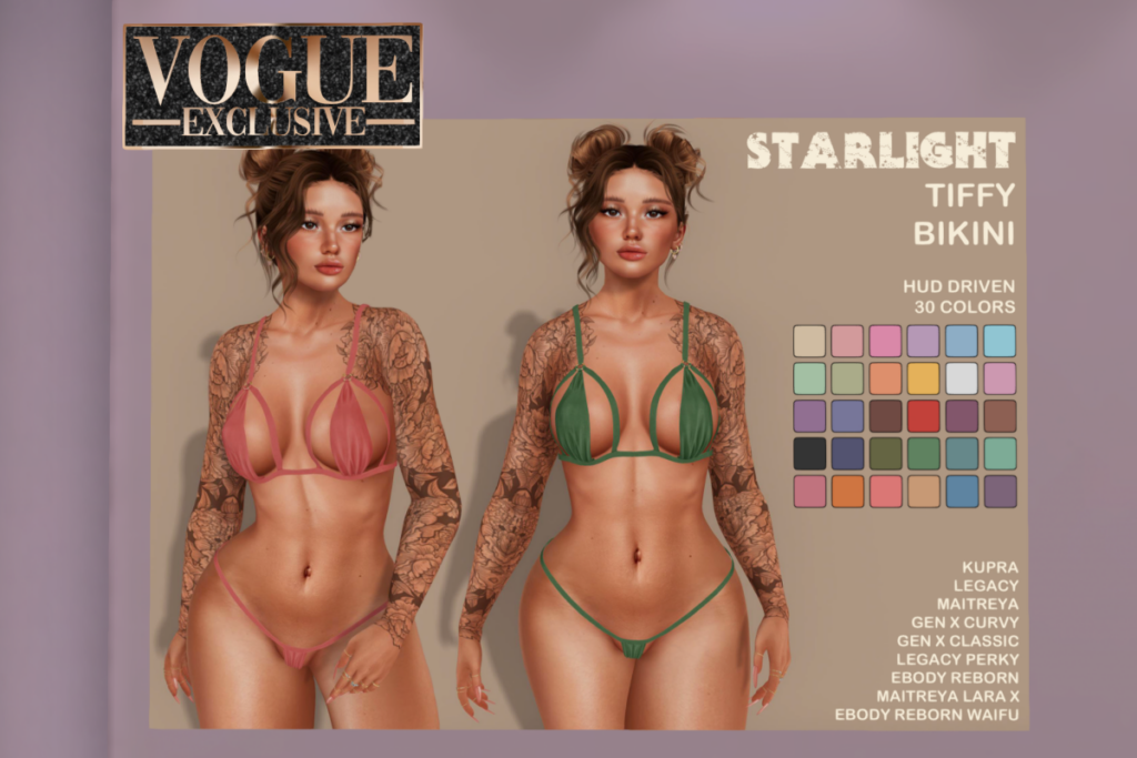 Tiffy Bikini - GenX/Inithium/Legacy/Maitreya/Reborn/+mods, L$175 FP