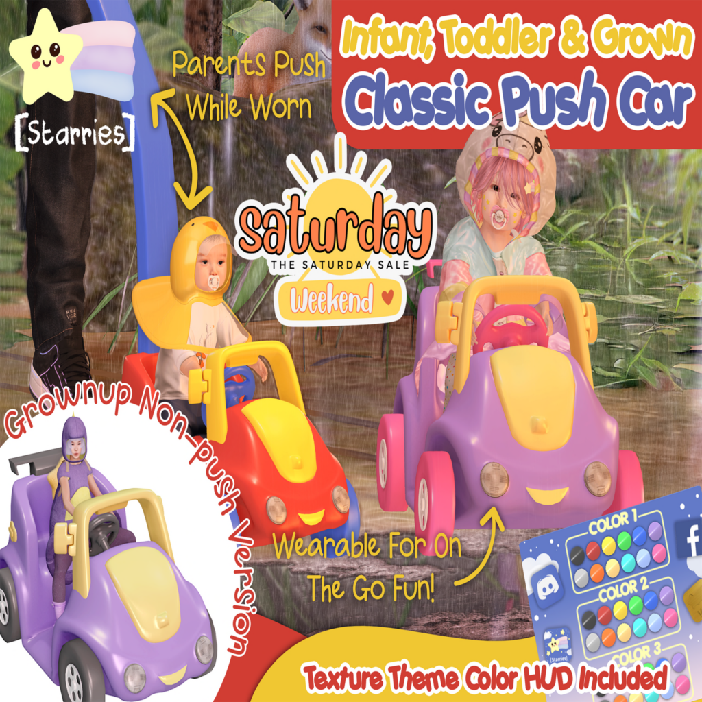 Classic Push Car	&lt;a href=&quot;http://maps.secondlife.com/secondlife/Starries/250/242/23&quot;&gt;Teleport&lt;/a&gt;