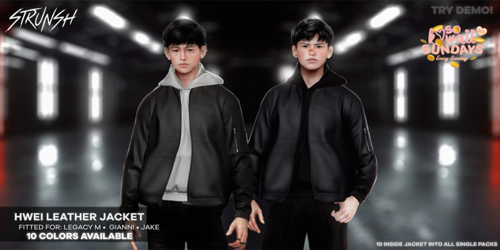 Hwei Leather Jacket - Gianni/Jake/Legacy	&lt;a href=&quot;http://maps.secondlife.com/secondlife/Heartbreak/124/133/94&quot;&gt;Teleport&lt;/a&gt;