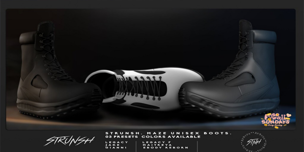 Maze Boots - Gianni/Jake/Legacy M+F/Maitreya/Reborn	&lt;a href=&quot;http://maps.secondlife.com/secondlife/Heartbreak/124/133/94&quot;&gt;Teleport&lt;/a&gt;