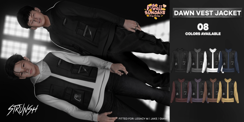 Dawn Vest Jacket - Gianni/Jake/Legacy	&lt;a href=&quot;http://maps.secondlife.com/secondlife/Heartbreak/124/133/94&quot;&gt;Teleport&lt;/a&gt;