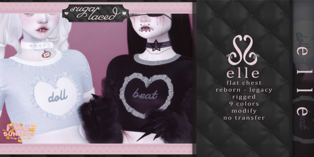 Elle Top - Legacy/Reborn	&lt;a href=&quot;http://maps.secondlife.com/secondlife/Tomoeda/174/137/28&quot;&gt;Teleport&lt;/a&gt;