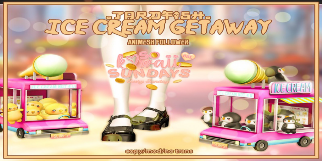 Ice Cream Getaway Animesh Companion	&lt;a href=&quot;http://maps.secondlife.com/secondlife/Tardfish/119/151/32&quot;&gt;Teleport&lt;/a&gt;