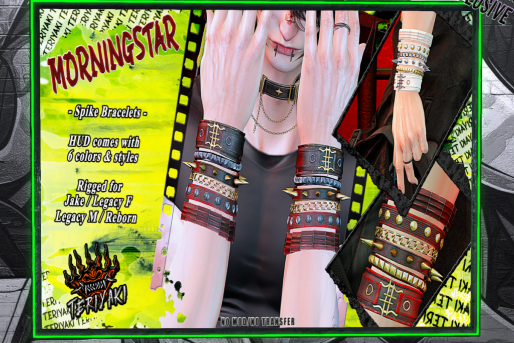 Morningstar Spike Bracelets - Jake/Legacy F+M/Reborn, L$499